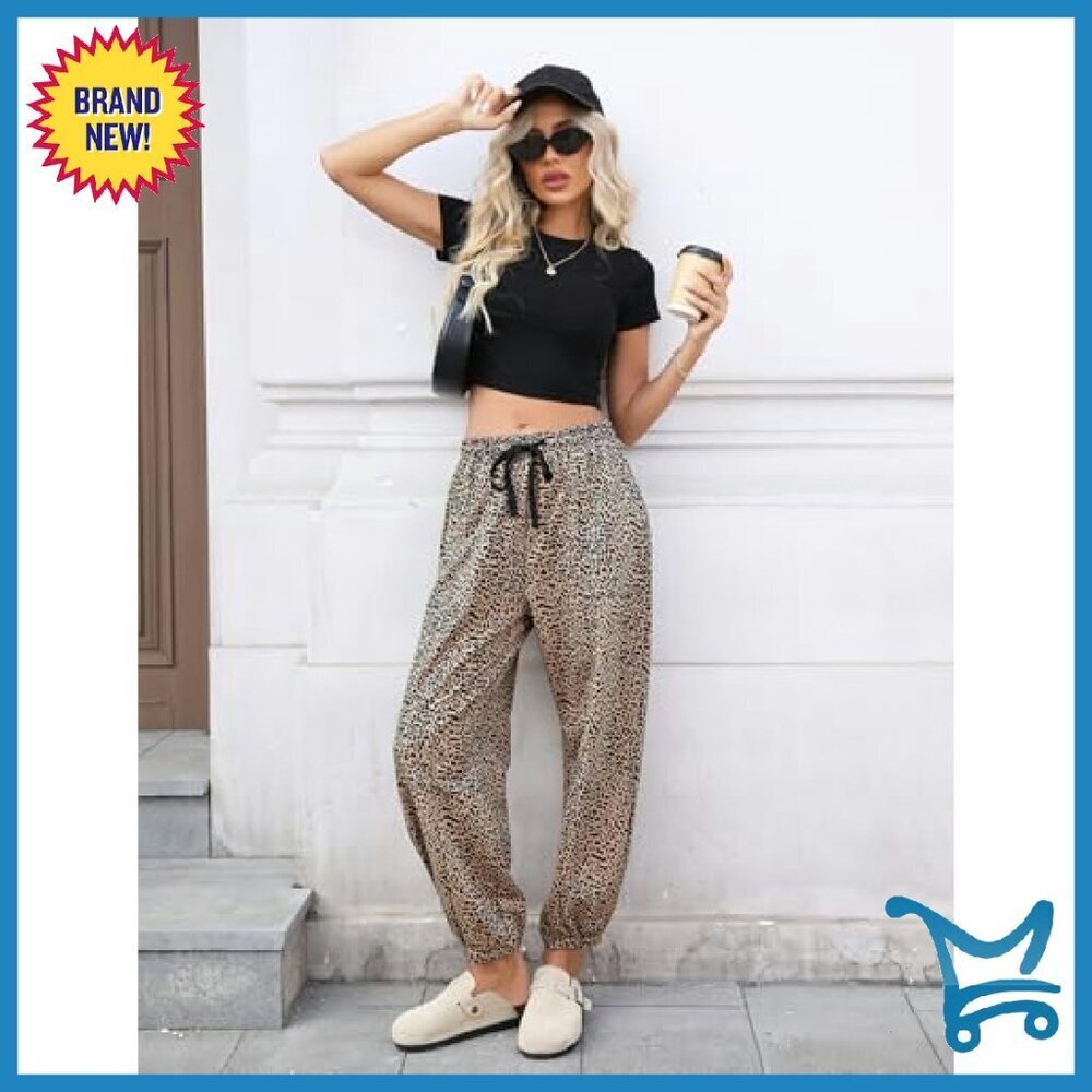 Women's Barrel Sweatpants Drawstring Joggers Soft Cotton Polyester Casual - Picture 6 of 8